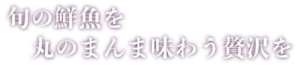 旬の鮮魚をまるのまんま味わう贅沢を